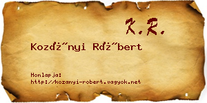 Kozányi Róbert névjegykártya