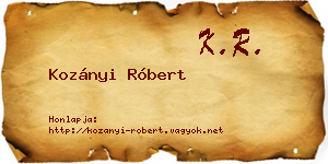 Kozányi Róbert névjegykártya