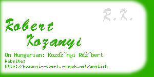robert kozanyi business card